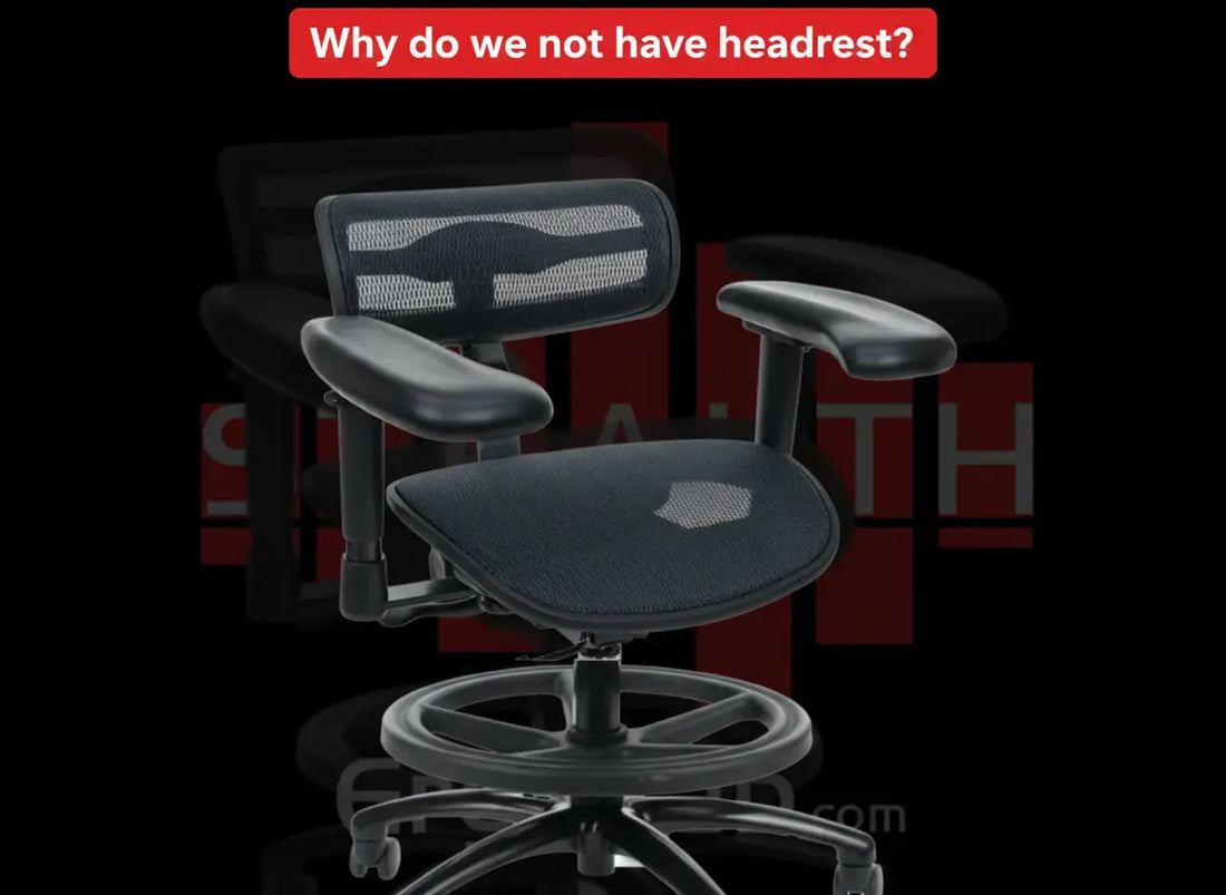 Stealth chair without a headrest, built for forward-lean console work
