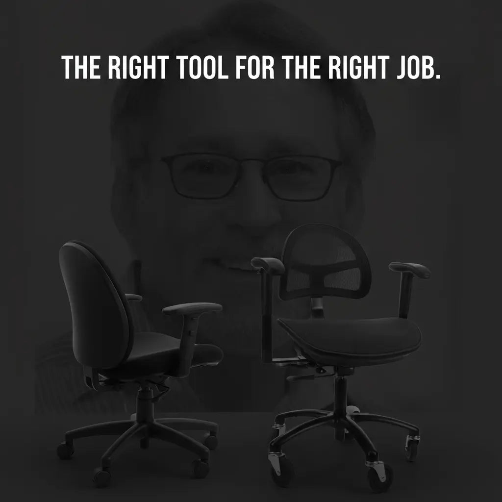 Stealth chair compared with office, executive and gaming chairs for console work