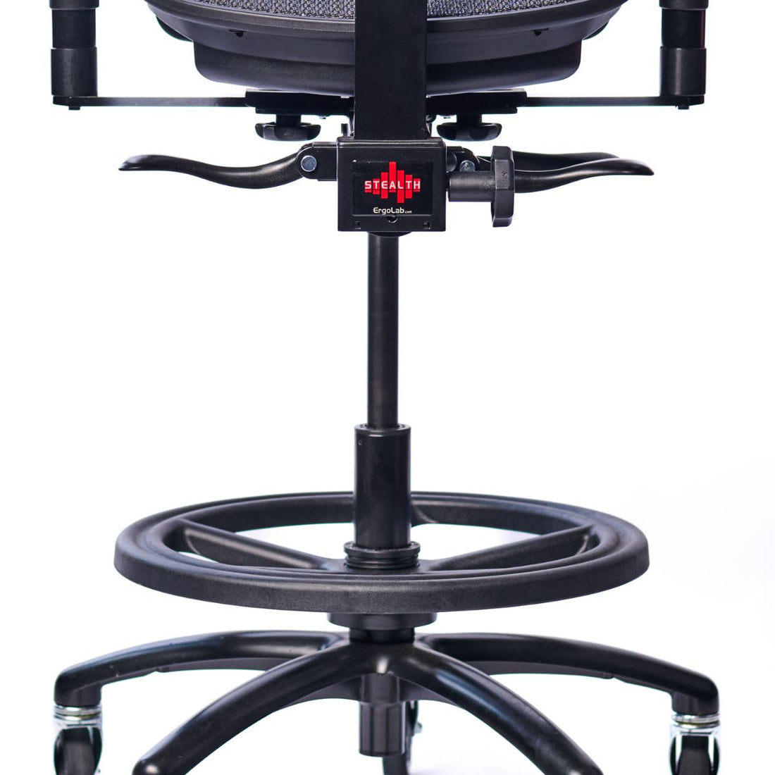 Stealth chair seat controls, cylinder and footring