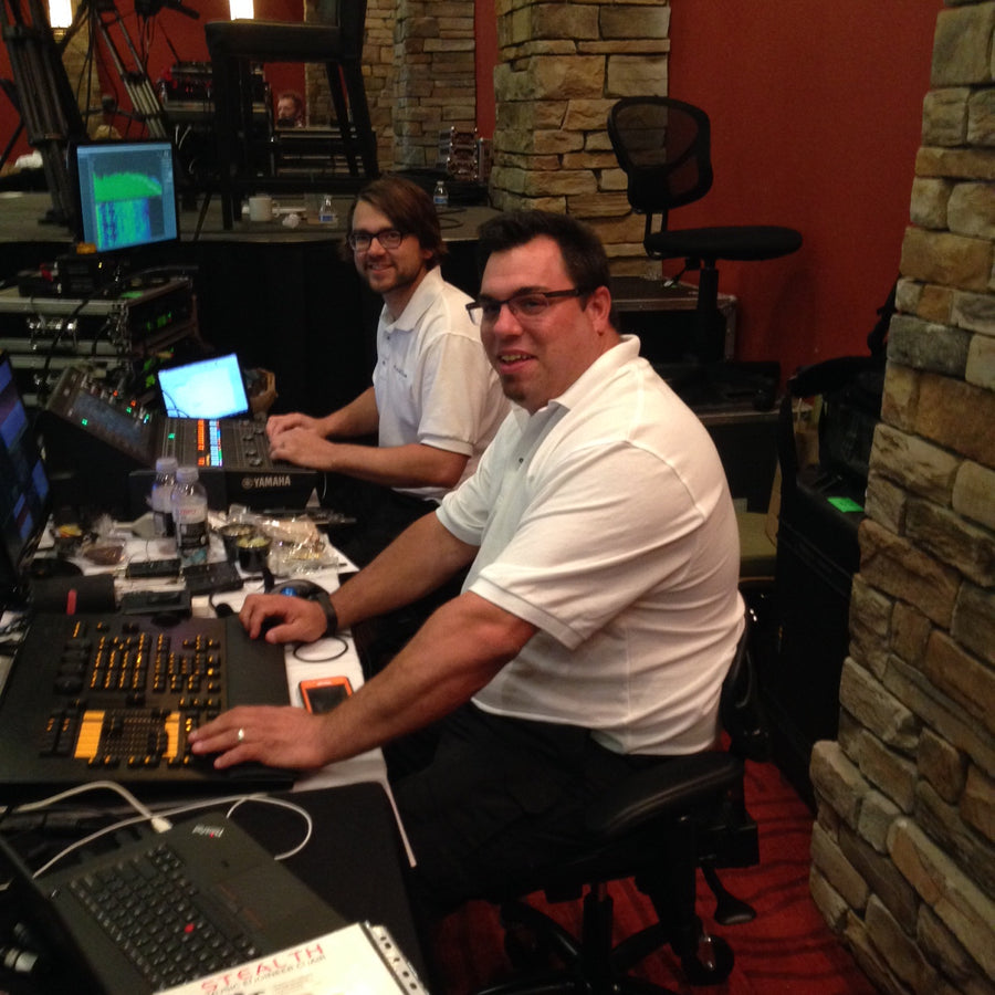 Matt Dellwo, Audio Engineer, in a Stealth chair
