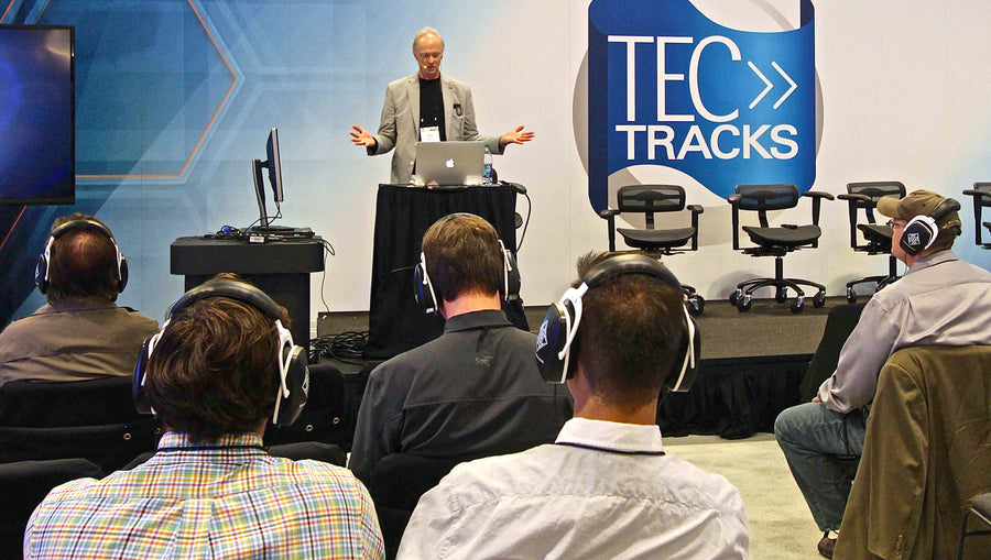 Tatz, Seminar, NAMM, 2015, in a Stealth chair