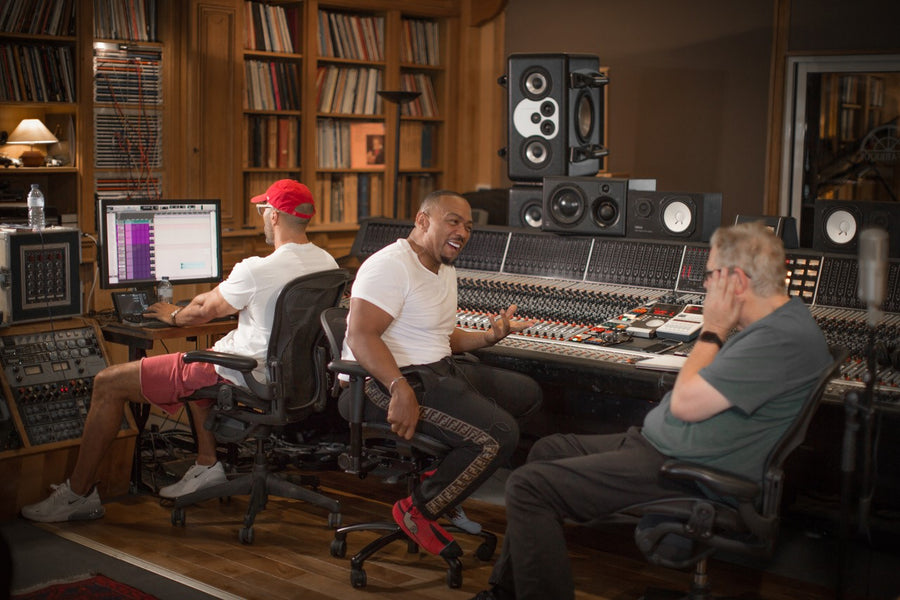 Timbaland, Studio, in a Stealth chair